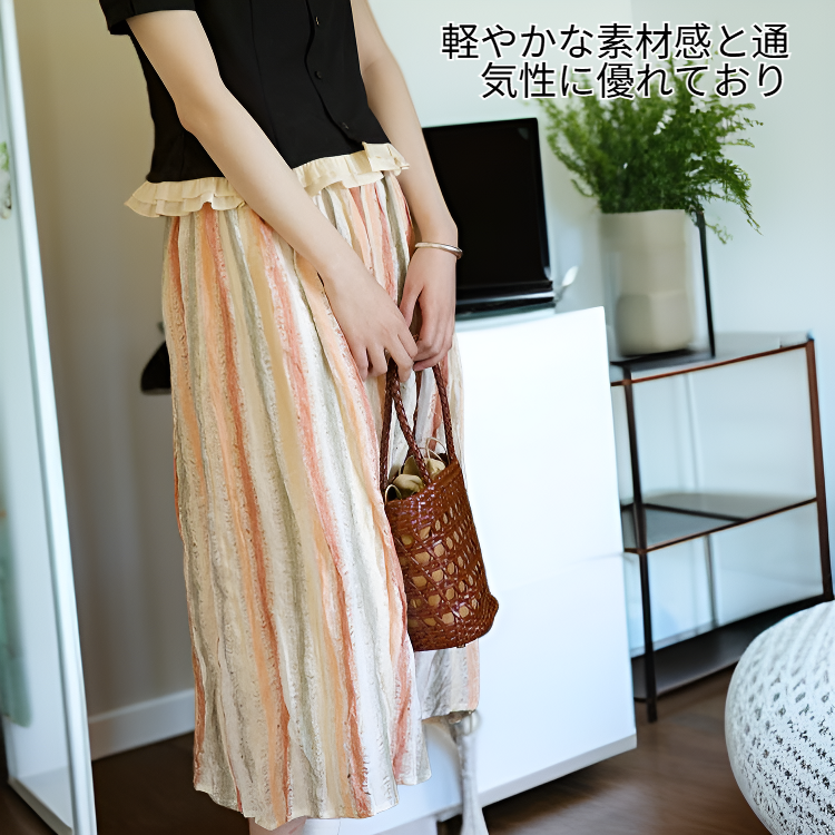 夏のオリジナルデザインオレンジワンピース