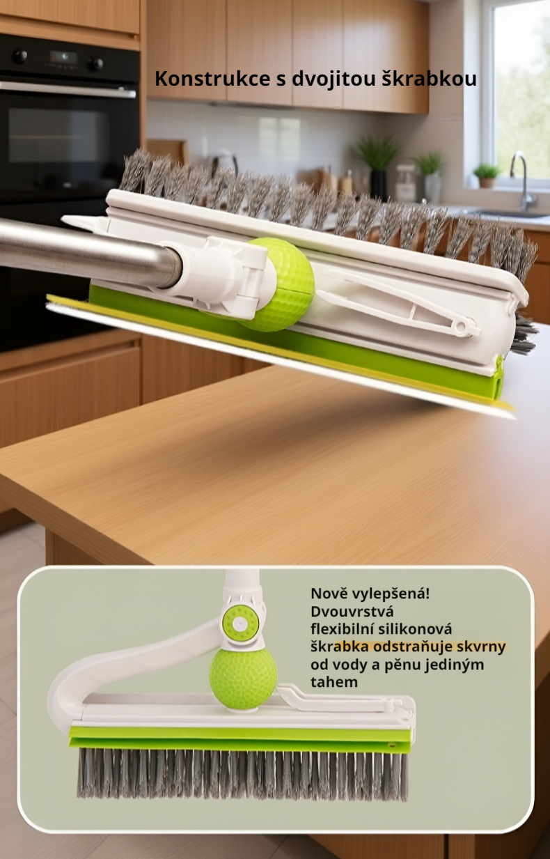 Detail štětin multifunkčního kartáče na spáry