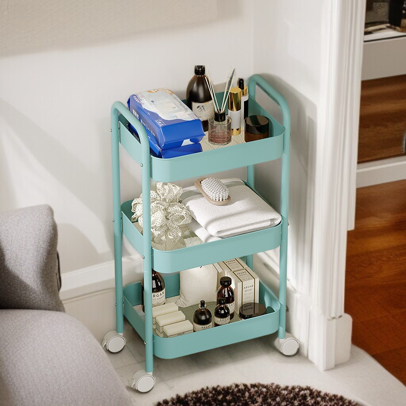 욕실 펀칭 패션 이동식 카트 선반 탄소강 그물 바구니 선반