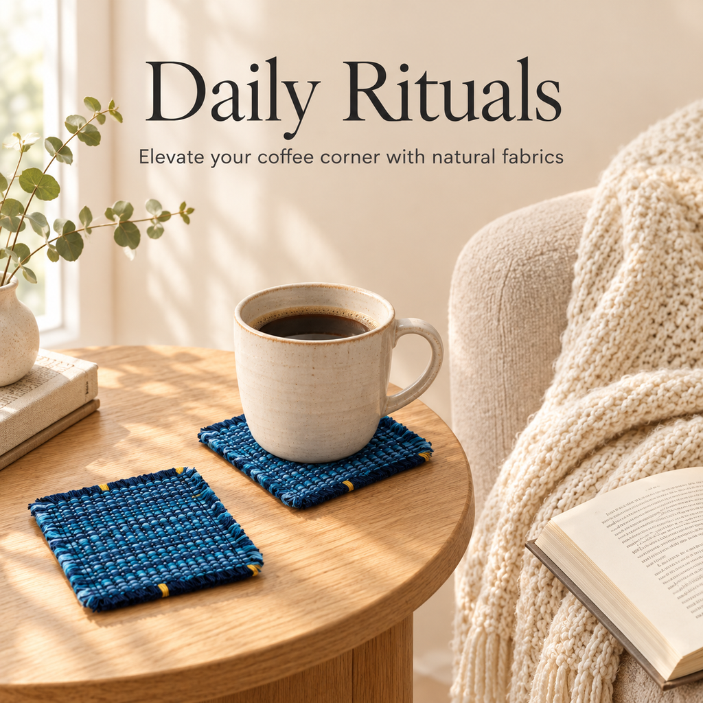 Cotton Linen Embroidered Coaster Decorative Coffee Table Heat Resistant Anti-Scald Mat