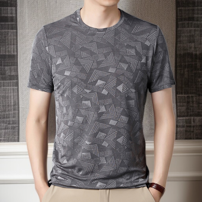 Camiseta de manga corta para hombre confeccionada en seda morera.