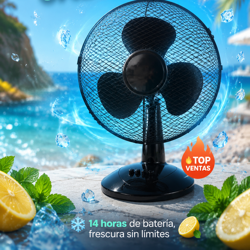Mini ventilador portátil de 12 pulgadas DC para uso doméstico y de oficina