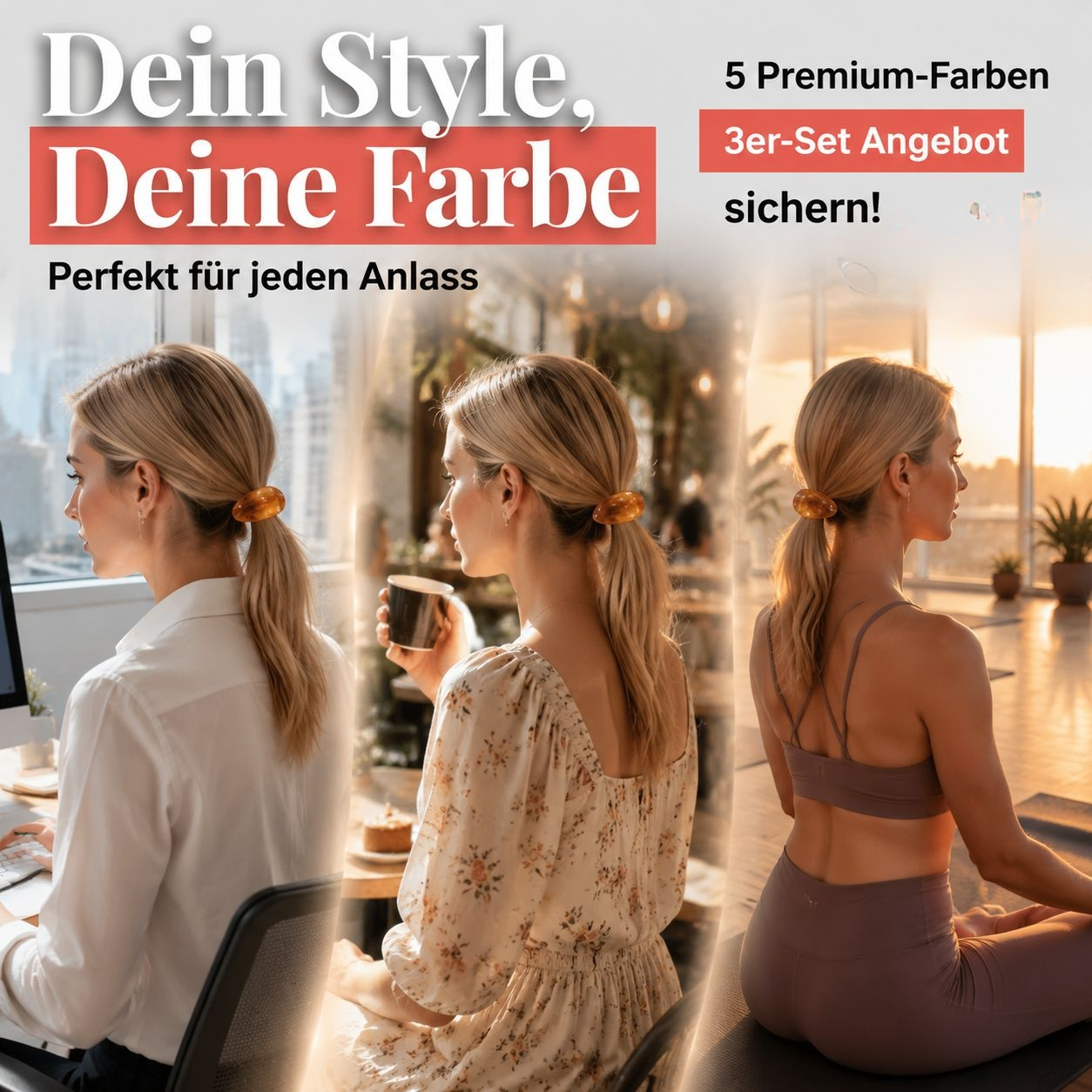 Französisch inspirierte ovale Haarspange aus künstlichem Acetat, mit Federklammer