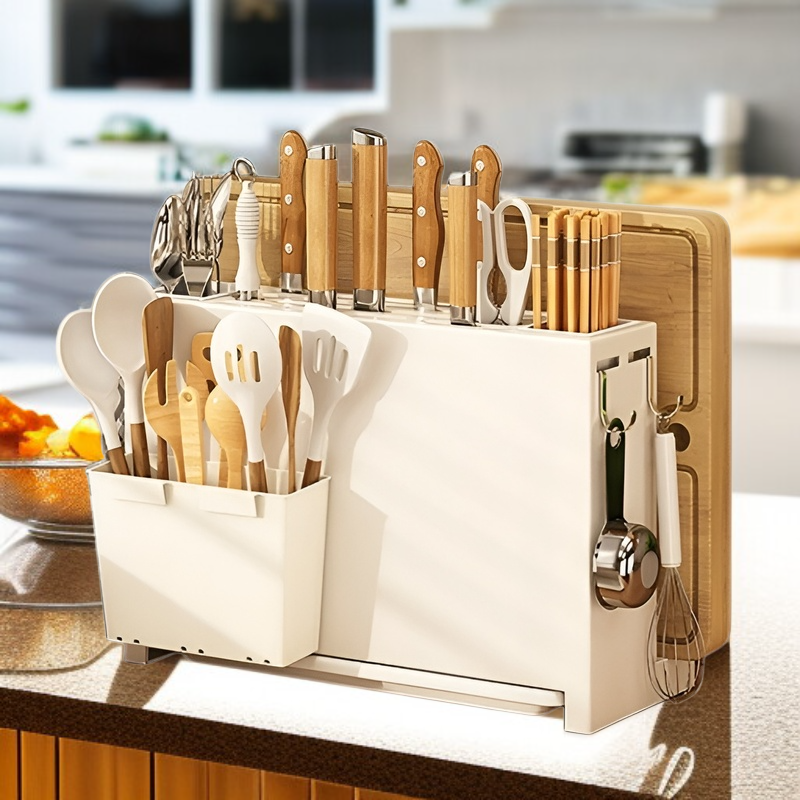 주방 칼 수납 선반 벽걸이 스테인리스 젓가락 물빠짐통