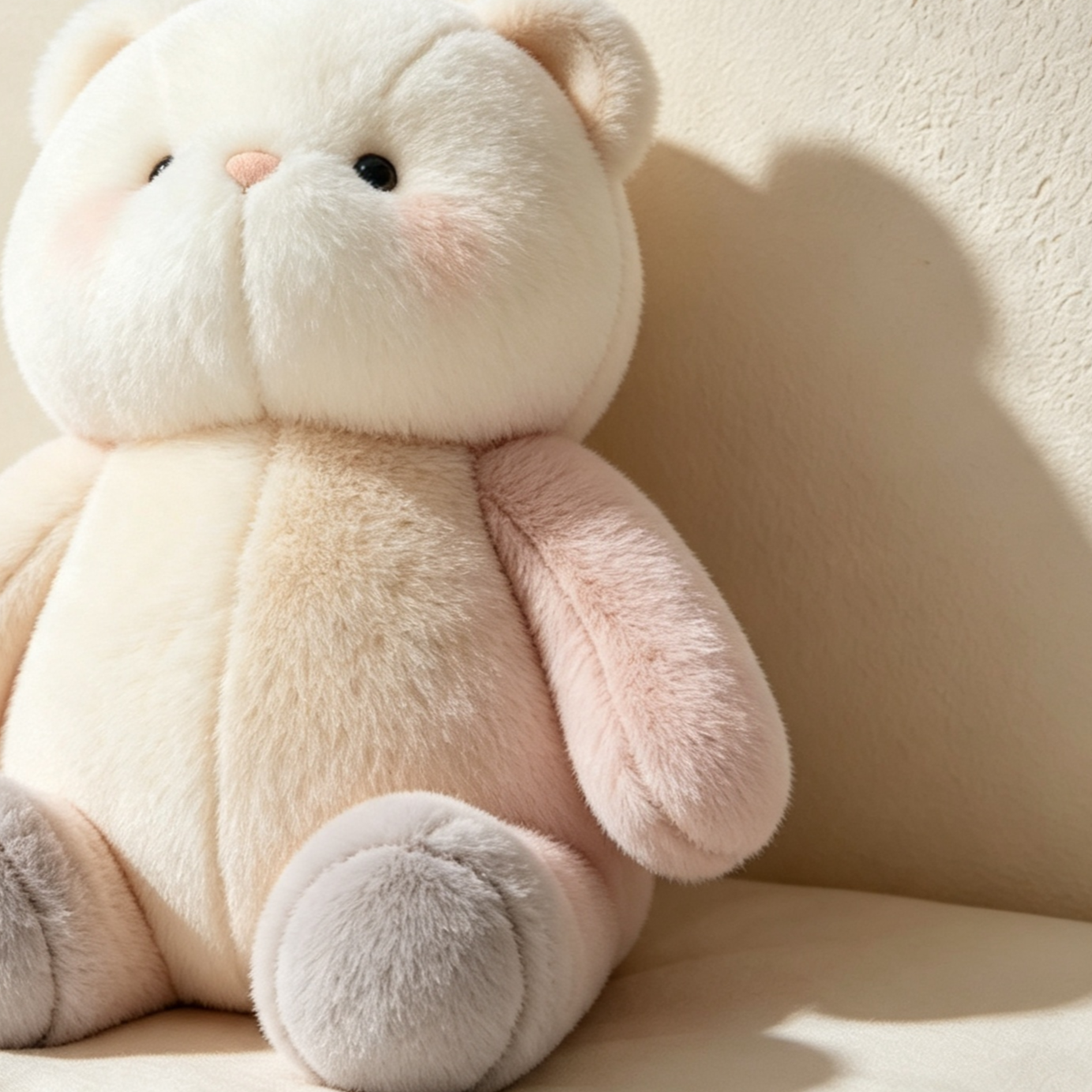 Color-blocked plush bear
