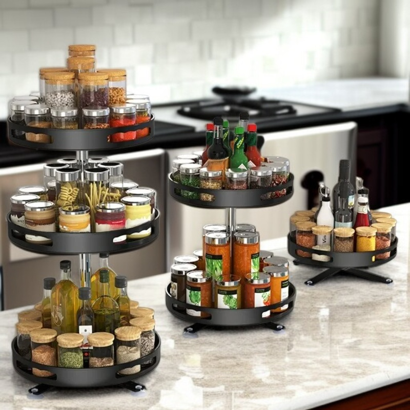 多機能キッチン調味料セット（ガラス製塩入れ＆調味料ボトル付き）