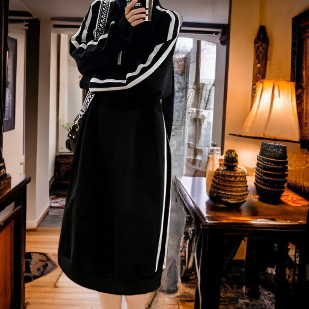  大きいサイズ 薄手ロングパーカー レディース 長袖 膝下丈