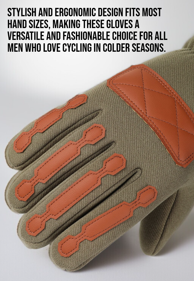 Thermal cycling gloves for men with velvet lining