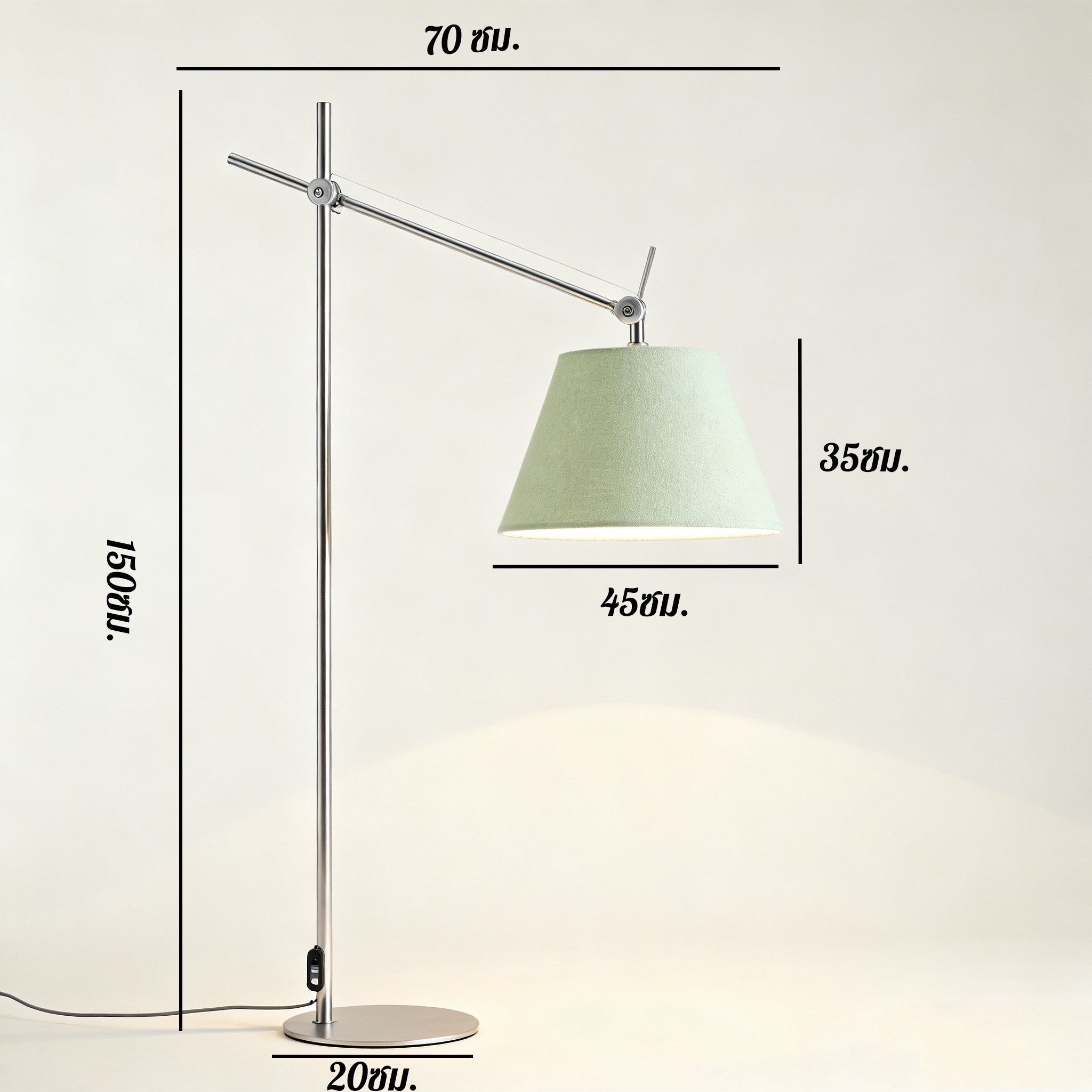 โคมไฟตั้งพื้นกรองสีเขียวเพิ่มบรรยากาศสดชื่น