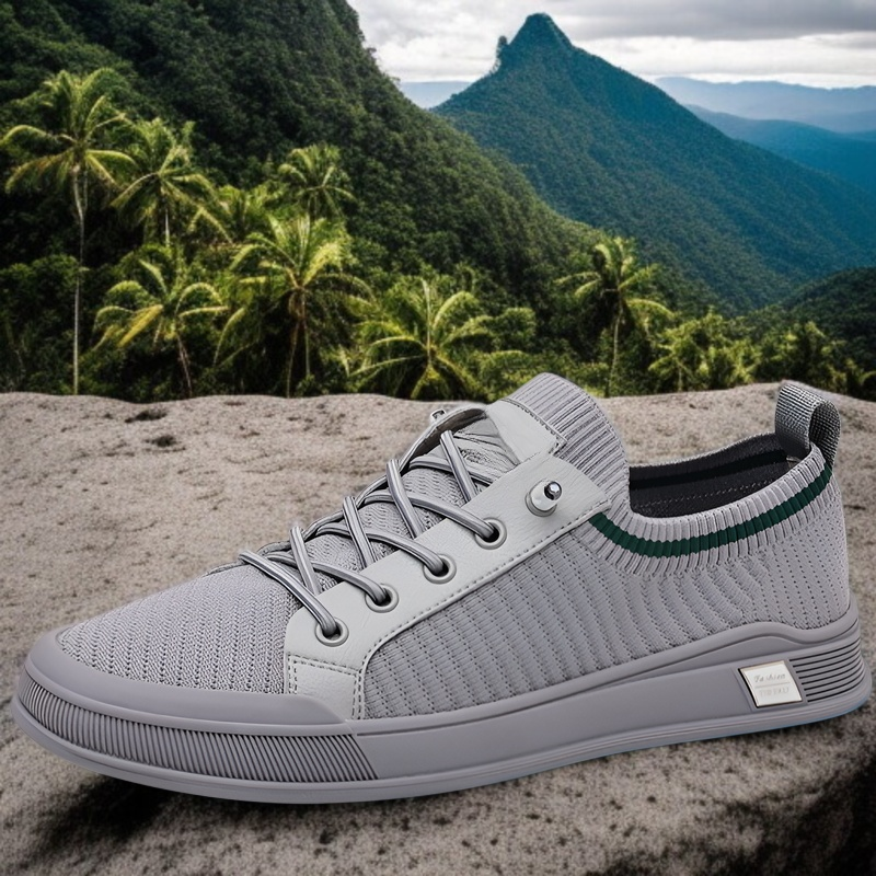 新しいメンズカジュアルシューズ、通気性メッシュスポーツシューズ、薄型スリッポン、万能学生シューズ、メンズシューズ