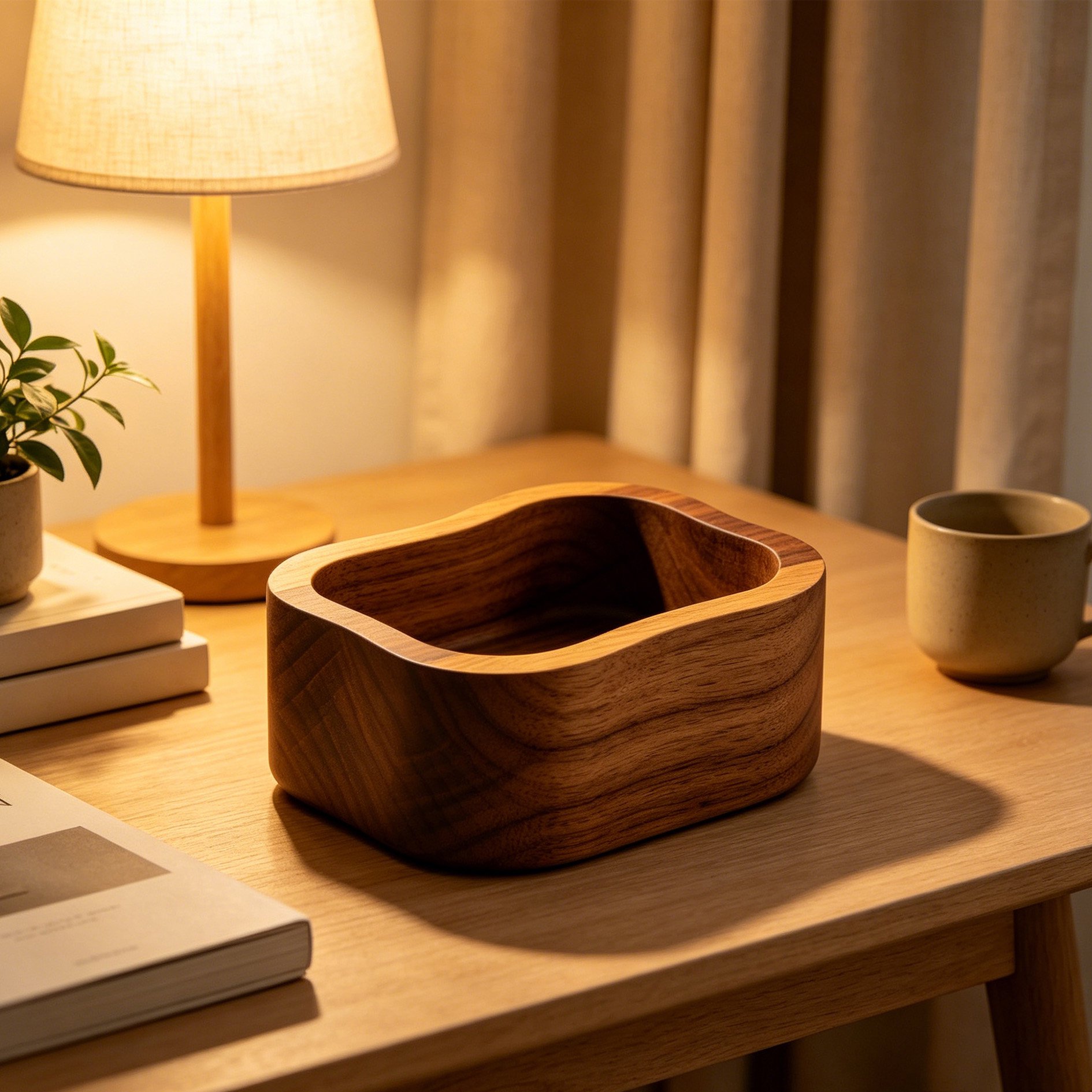 Aufbewahrungsbox aus naturbelassenem Holz mit matter Oberfläche (5er-Set)