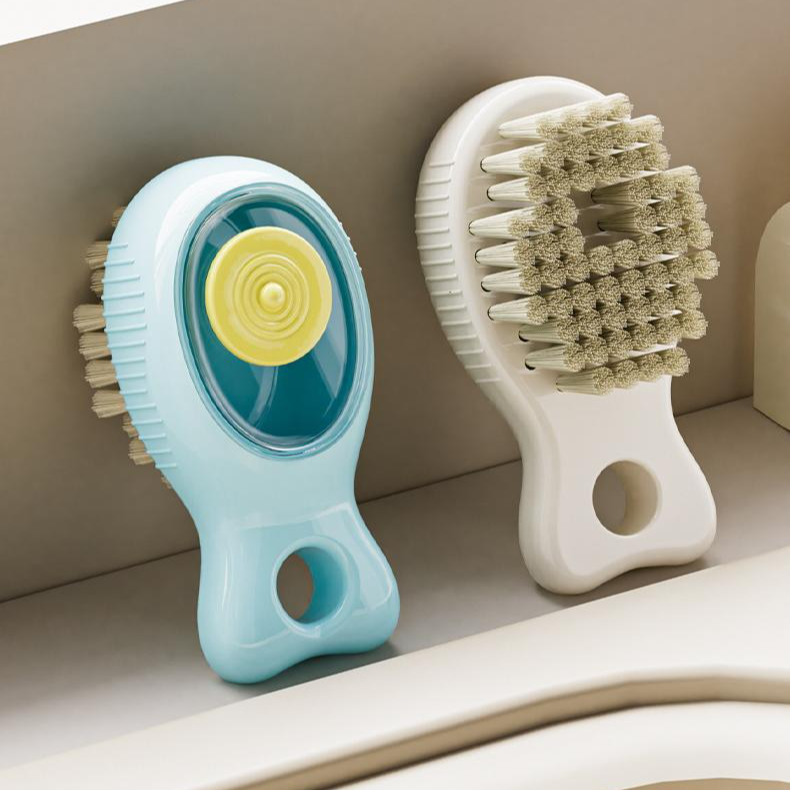 キッチン用プッシュ式洗剤ブラシ