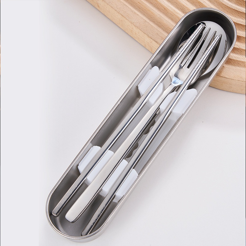 304不鏽鋼便攜餐具三件套（勺叉筷）