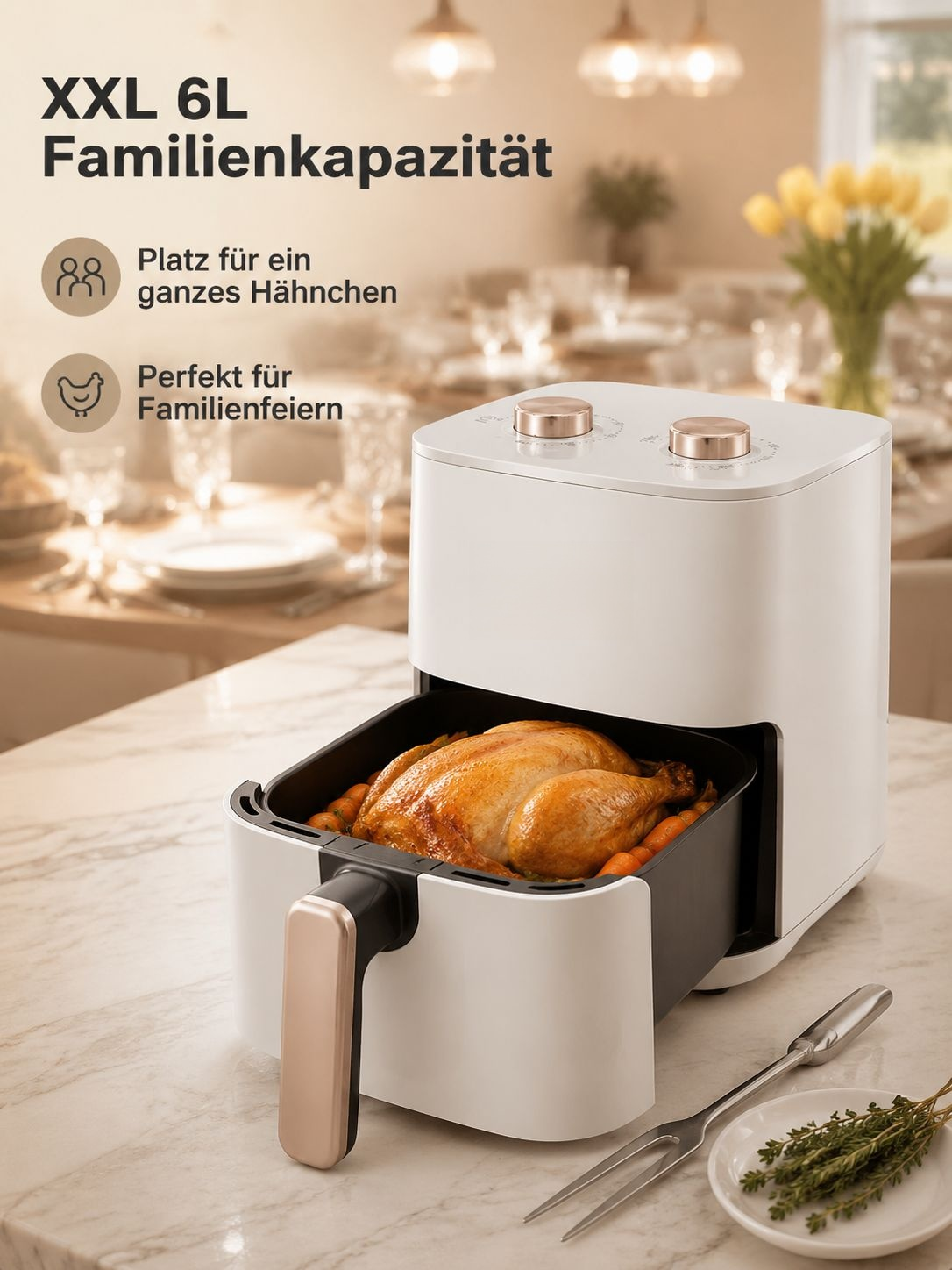 Große elektrische Fritteuse mit Mehrfachfunktion