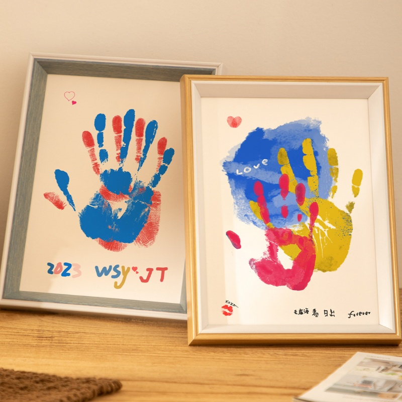 情侶DIY顏料手掌印相框