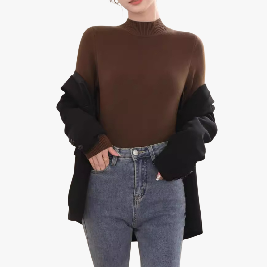 기모 톱 기모 도톰 니트 여 반폴라 이너 추동 이너 니트