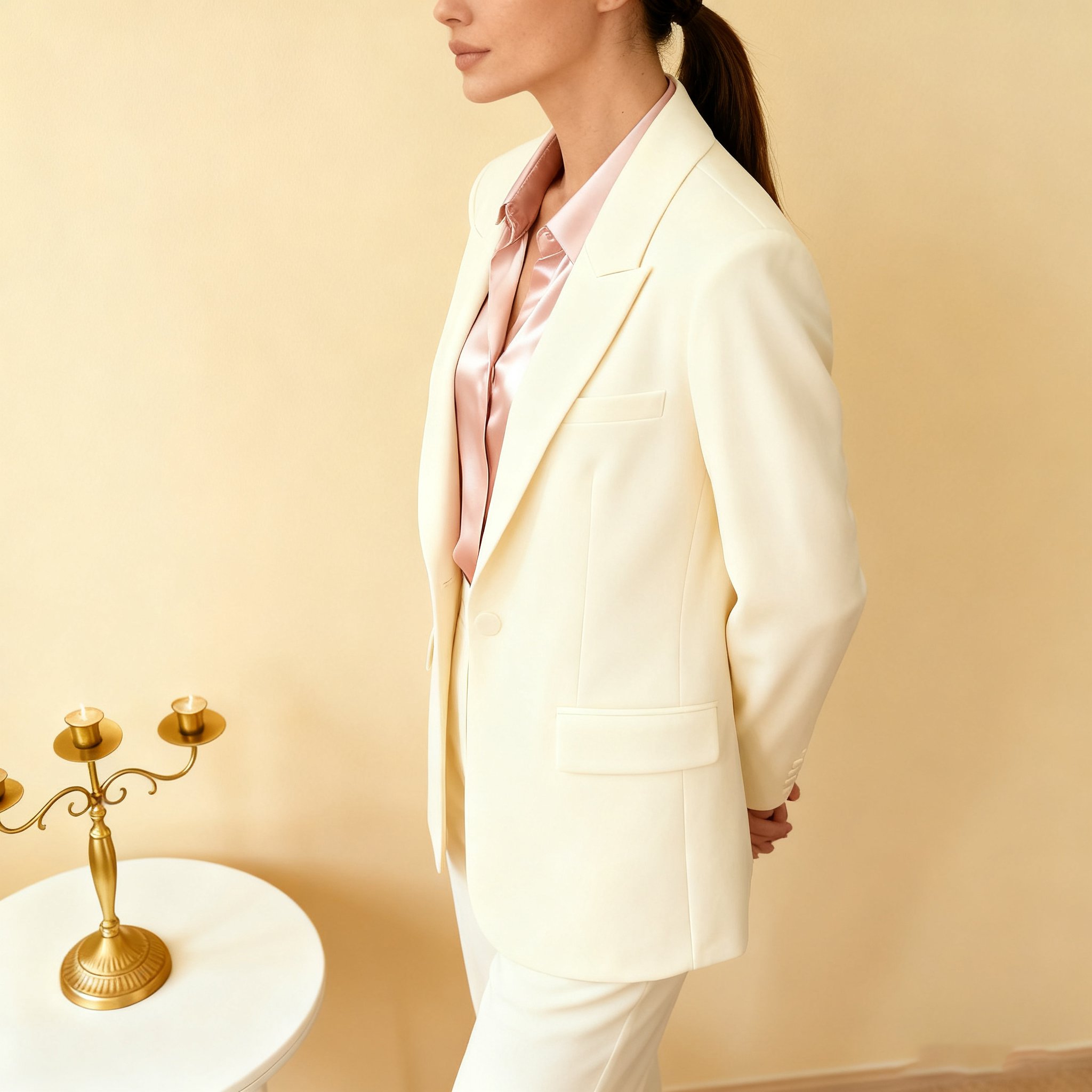 오프 화이트 수트 재킷