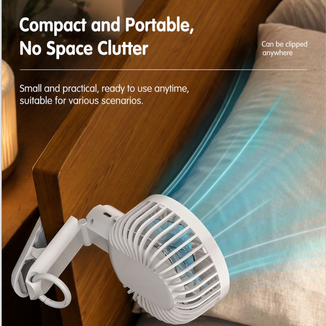 Clip-on Smart Digital Display Mini Fan, Portable Handheld for Outdoor