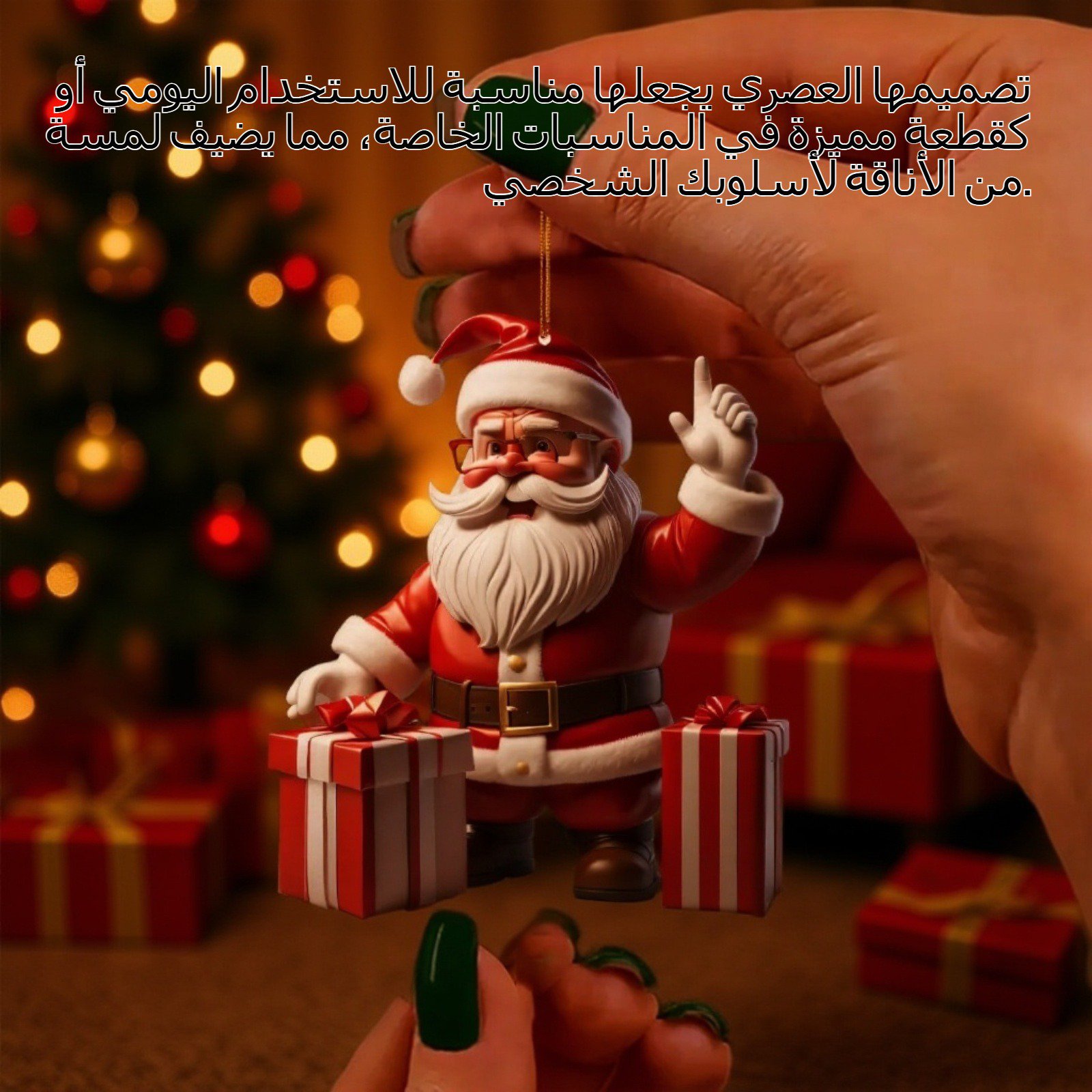 تفاصيل قلادة موضوع عيد الميلاد الذهبية