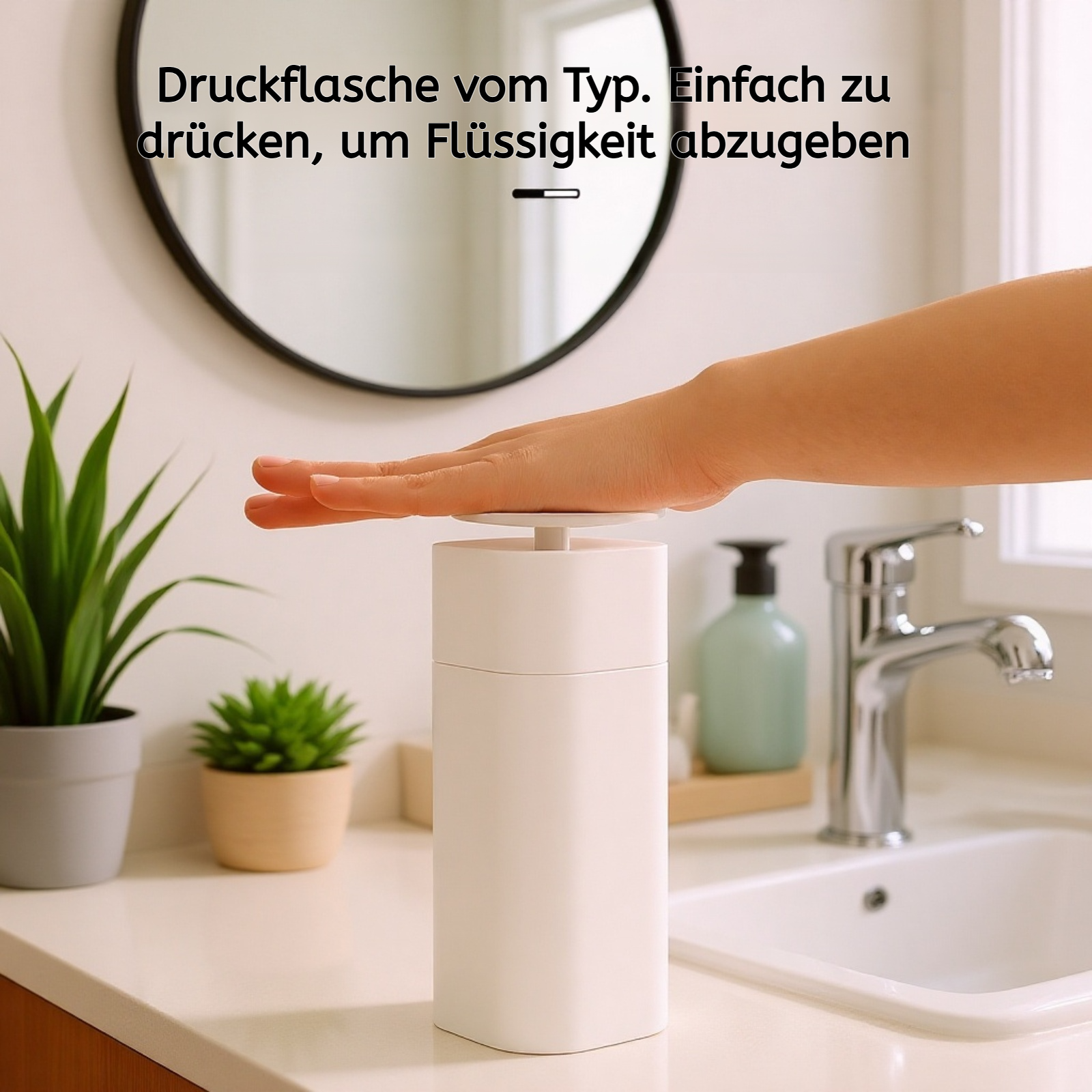 Nachfüllbare Spenderflasche für Duschgel und Shampoo