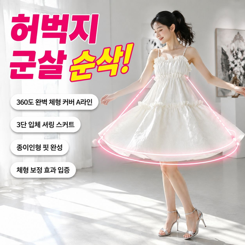 여성 블랙 퍼프 쇼트 프린세스 큐빅 스커트
