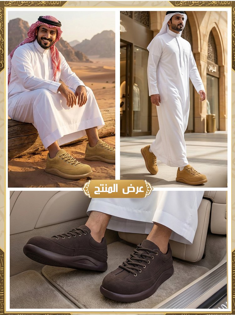 حذاء كاجوال عصري بمقدمة حذاء موسعة مستديرة ونعل ناعم سميك لزيادة الارتفاع سرا