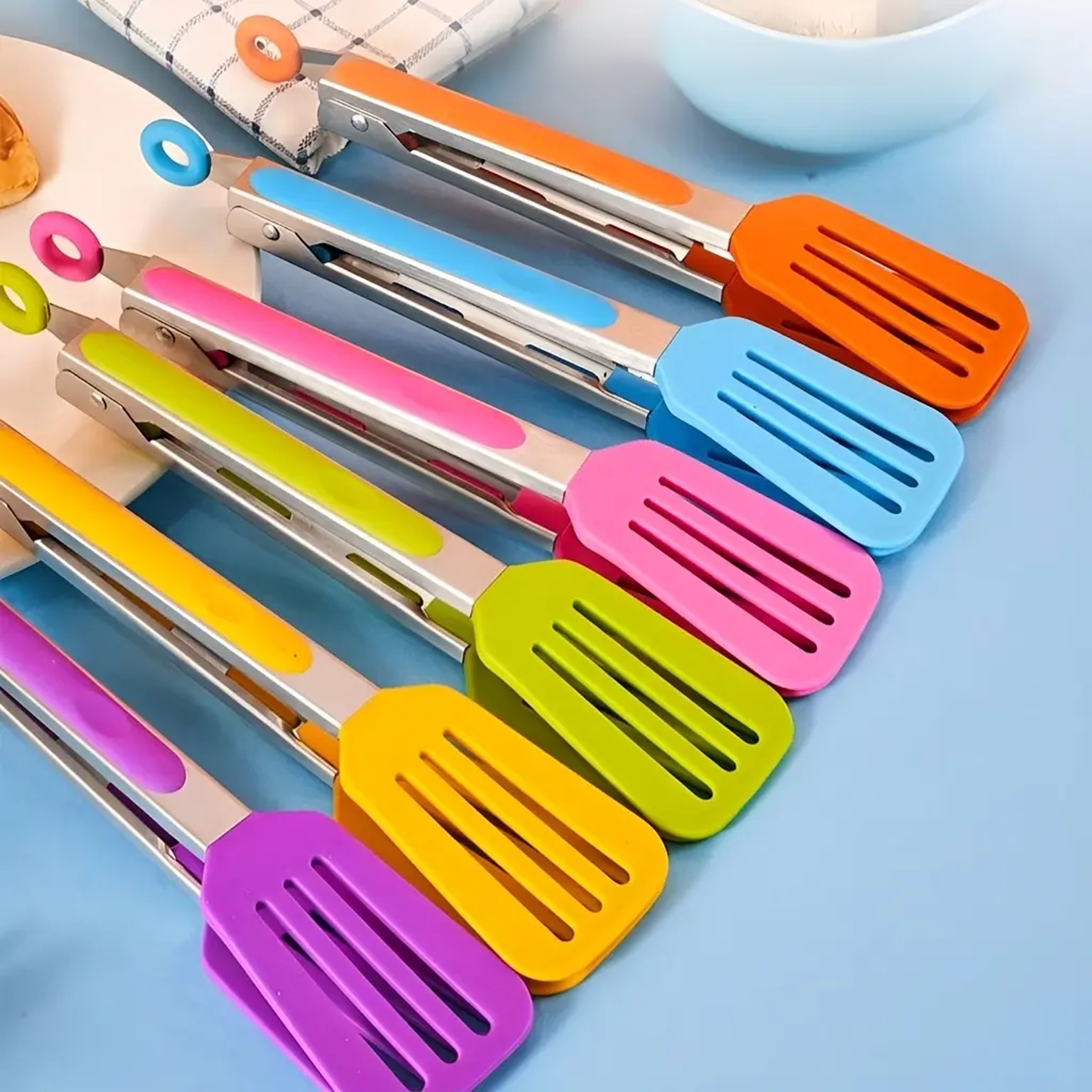 Kitchen Multifunctional Silicone Food Tongs and Turner Set