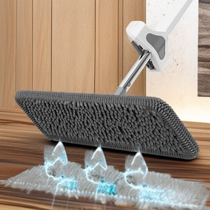 가정용 플랫 밀대 건습 겸용 원터치 셰닐 리필 손세탁 우드 플로어 밀대