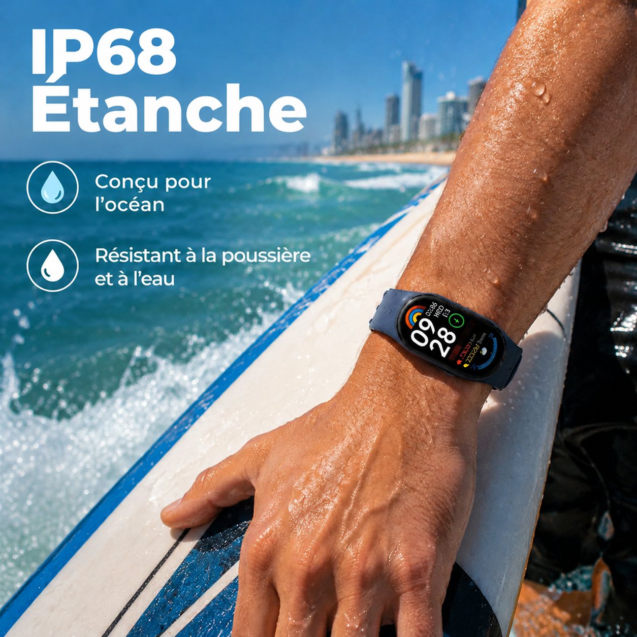 Smartband M9 Étanche, Surveillance de l'Oxygène Sanguin, du Rythme Cardiaque et du Sommeil