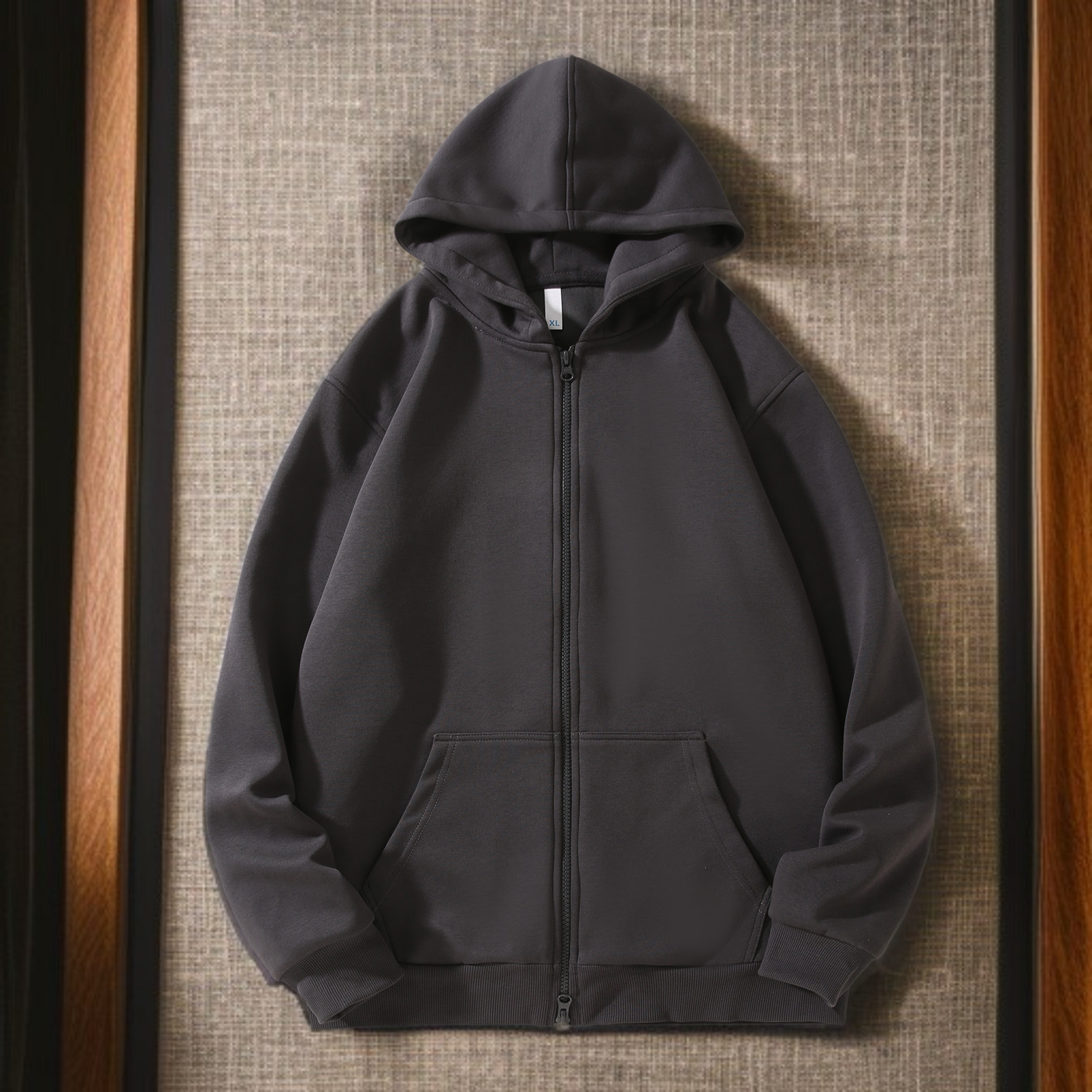 フード付きカーディガンスウェットシャツ