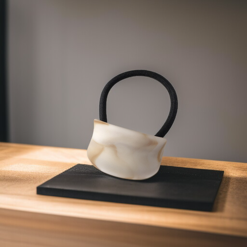 フロスト木目調カーブ高弾力ヘアタイ10点セット