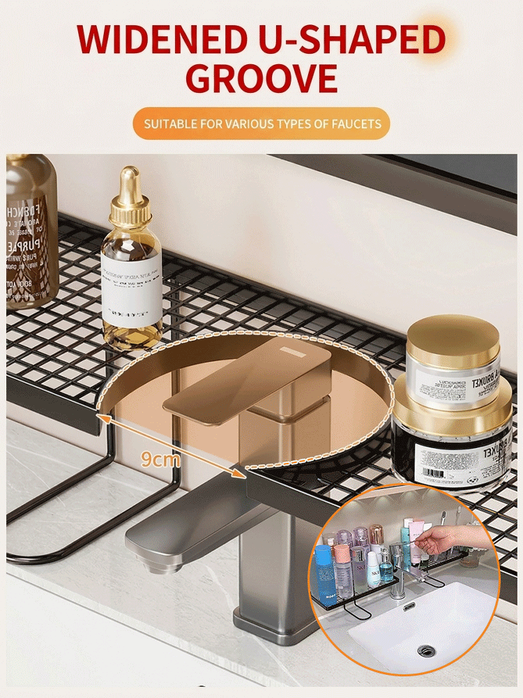 Light luxury minimalist washbasin storage rack