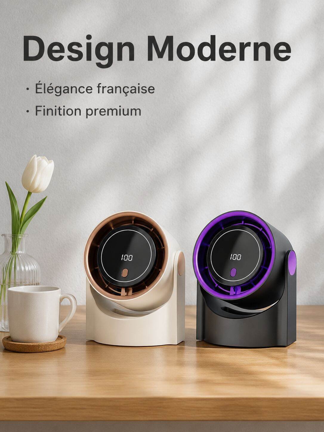 Ventilateur de climatisation 2-en-1 pour bureau et mur
