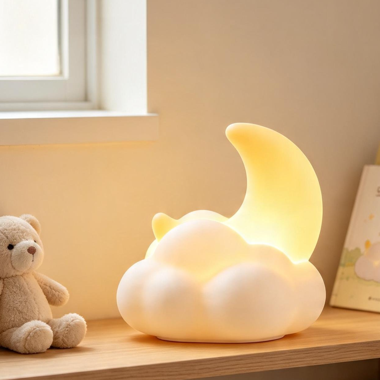 침실을 밝히는 구름 달 조명