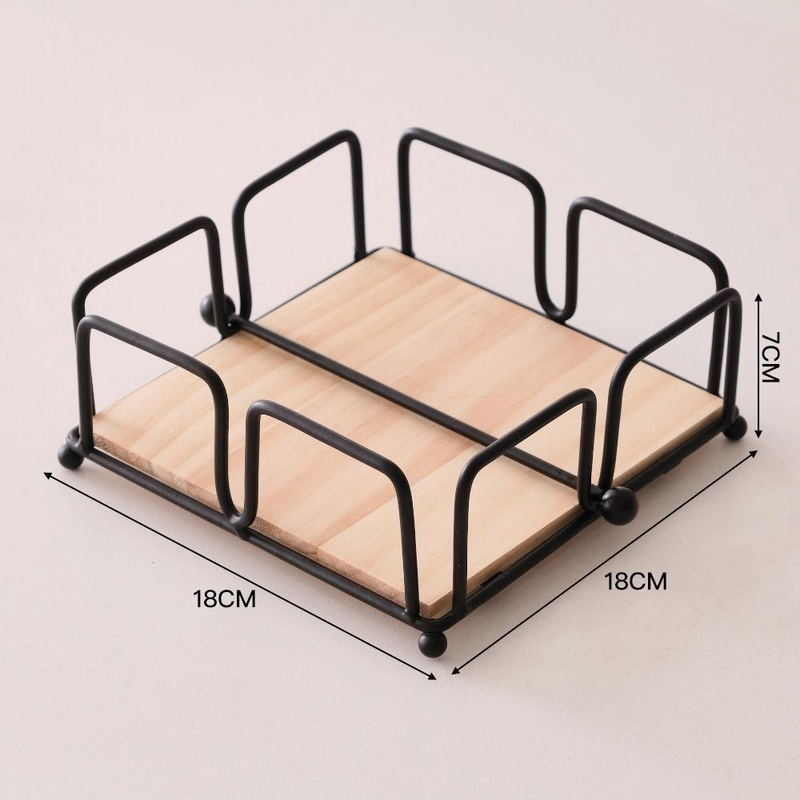 Desktop Square Iron Tissue Holder for Hotel and Cafe