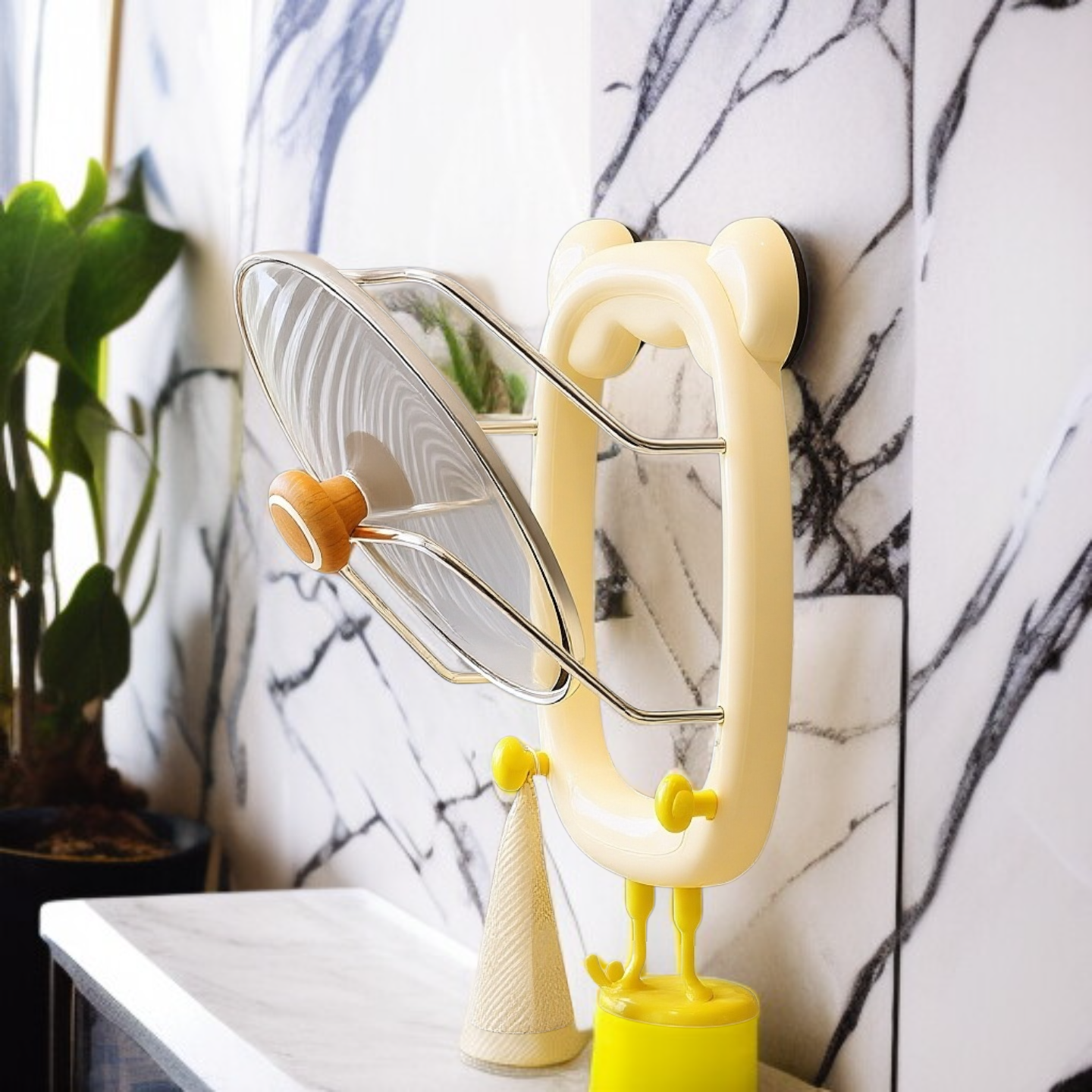 免打孔壁掛式雙層鍋蓋收納架