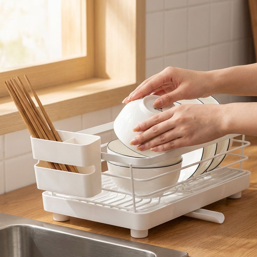 日本のキッチン用品食器ラック