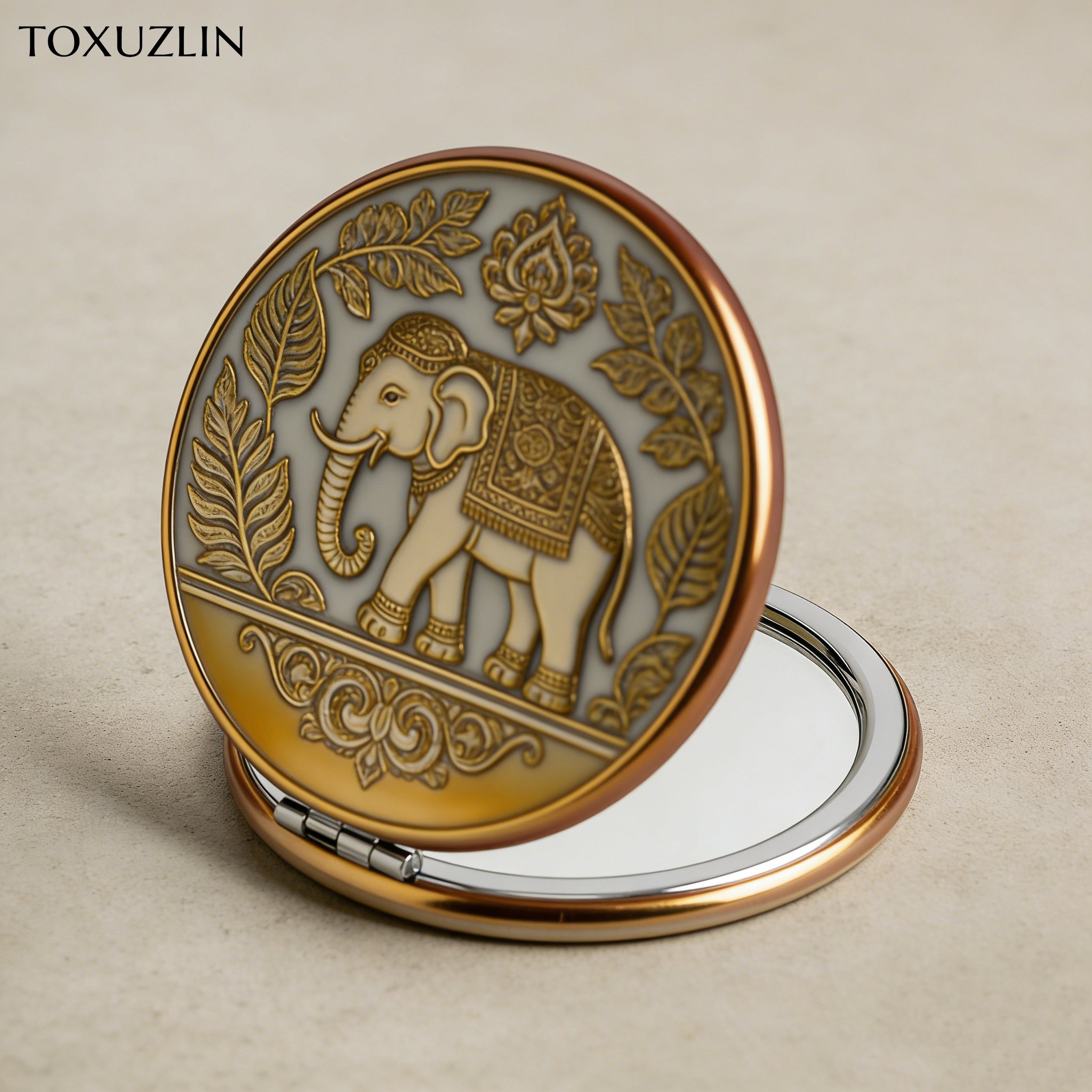 กระจกแต่งหน้าแบบพับได้ พกพาสะดวก พร้อมกำลังขยายบางส่วน