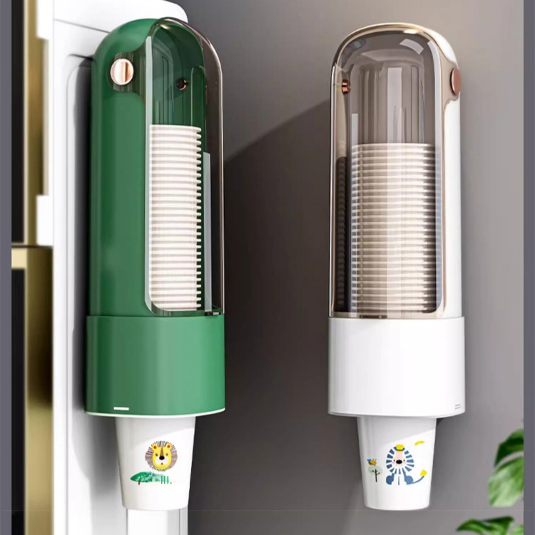 Platzsparender Wandbecherständer, Becherdispenser, bohrfrei, Haushalt, für Einwegbecher