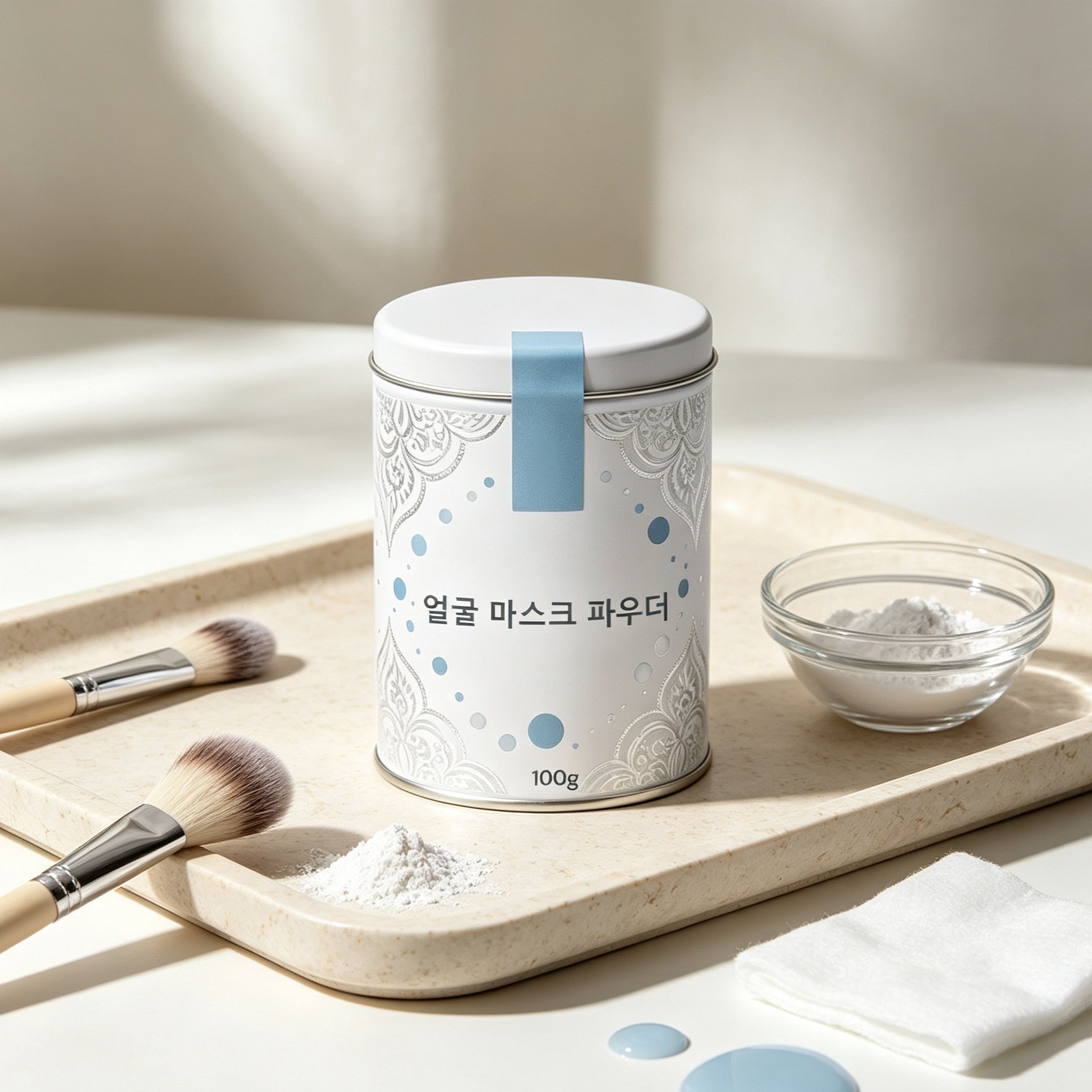 마스크 파우더 혼합 모습