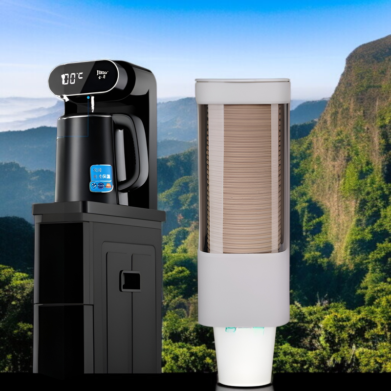 プラスチック使い捨て収納カップラックカップホルダー紙コップディスペンサー防塵ウォーターカップラック壁掛け式ダブルチューブ収納ラック