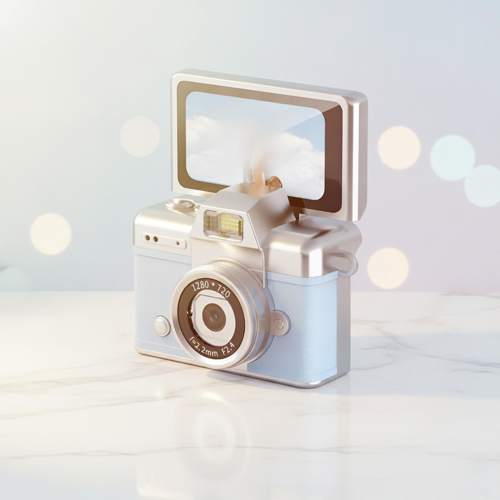 Tragbare Retro CCD-Kamera mit Klappbildschirm für Schüler auf dem Campus