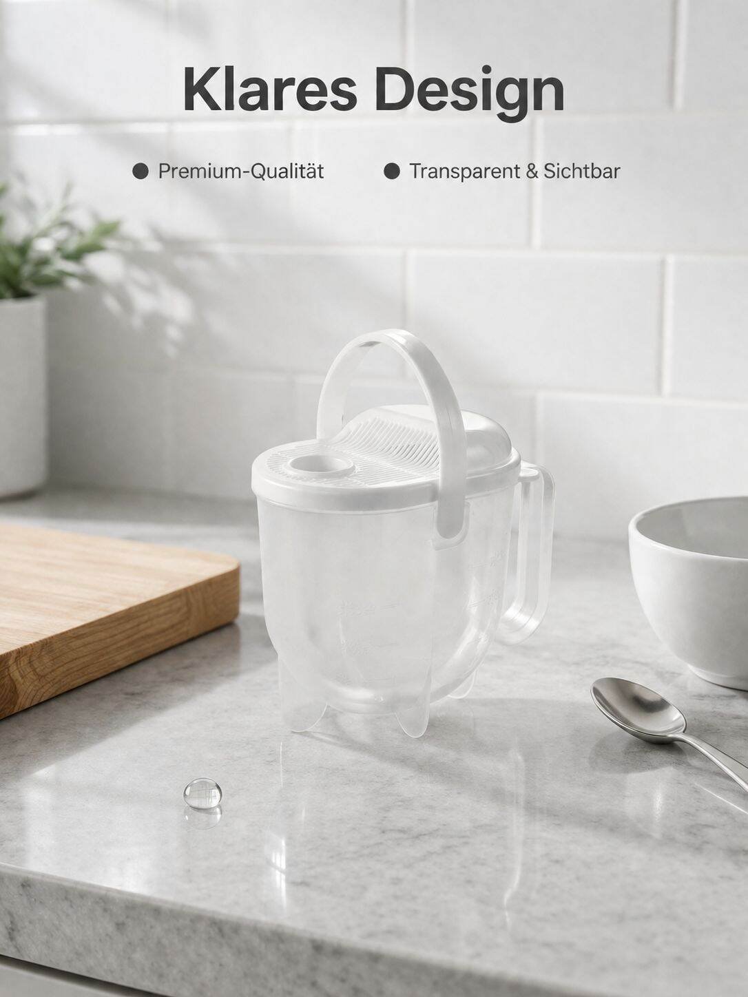 Freihändiger Reiskocher mit Abtropf- und Spülfunktion für Faule
