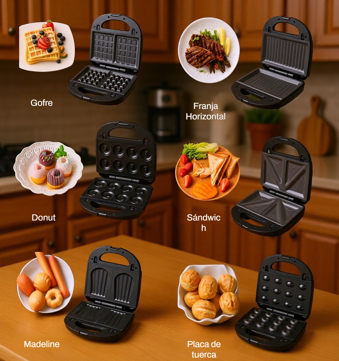 Desayuno completo preparado con máquina multifuncional