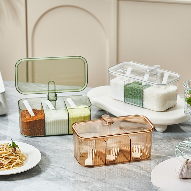 Caja de especias de cocina con compartimentos múltiples