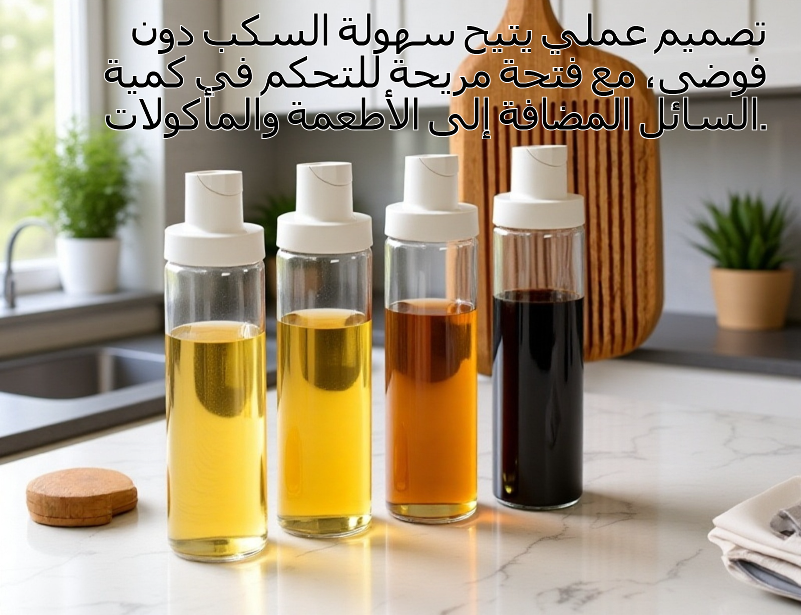 زجاجة بهارات شفافة لصب صلصة الصويا والخل