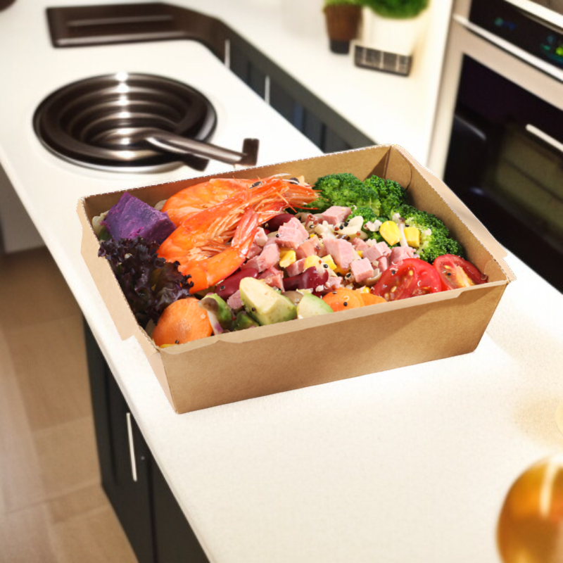 크라프트지 투명 뚜껑 도시락 용기