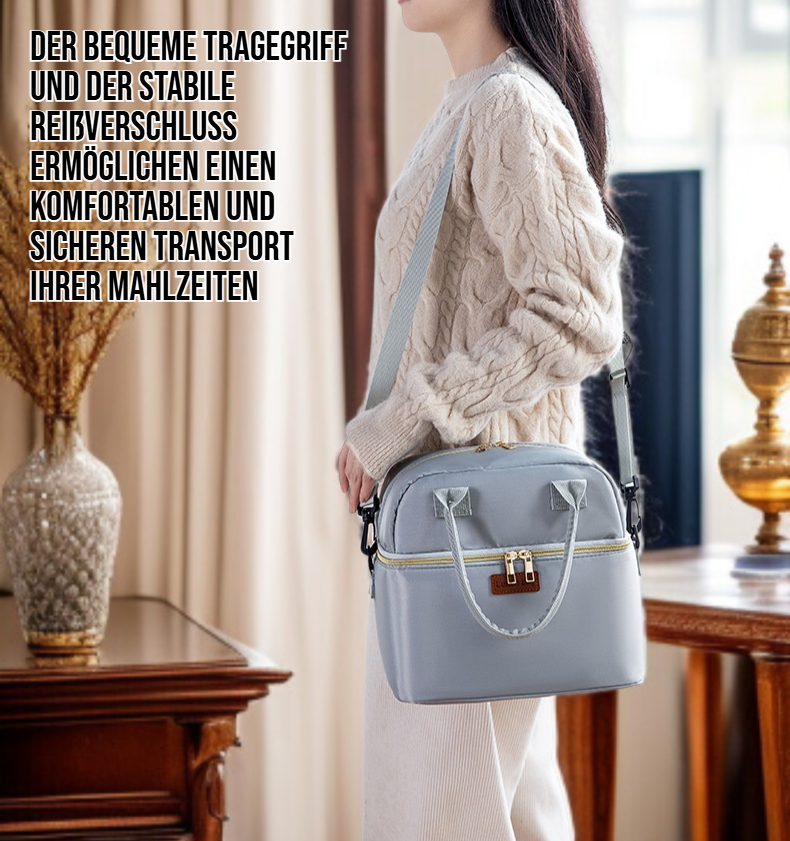 Hand-Doppelschicht verdickte wasserdichte Essen Box Tasche Vorderansicht