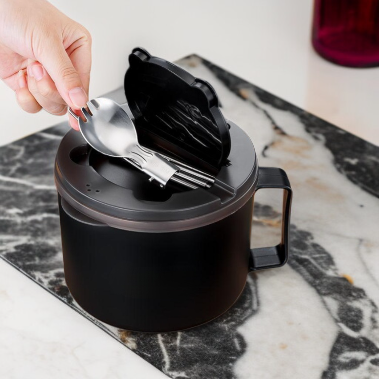 스테인리스 뚜껑 분리된 라면 그릇