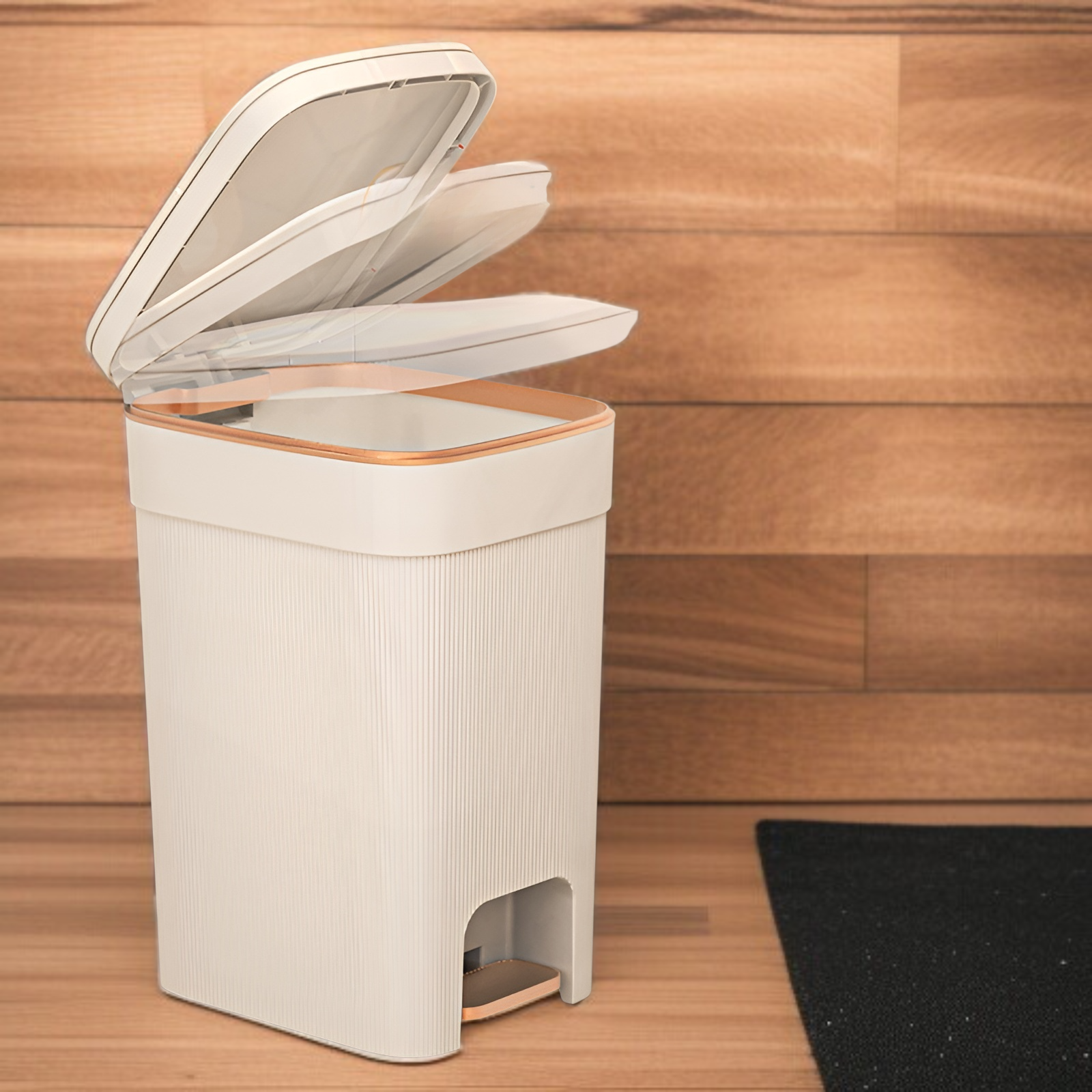 家庭用キッチンゴミ箱縦型パターン大容量ゴミ箱リビングルームバスルームゴミ箱蓋付きトイレゴミ箱寝室大型ゴミ箱高級ゴミ箱